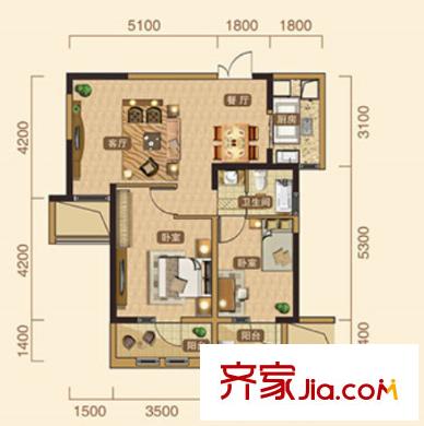 藍灣俊園戶型圖二室二廳 戶型圖 2室2廳