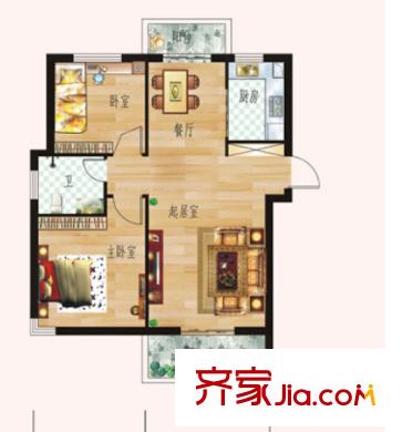 藍灣俊園戶型圖二室二廳 戶型圖 2室2廳
