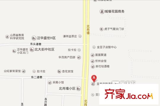 三墻路電力宿舍交通圖太原  