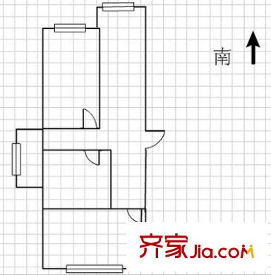 山西省農(nóng)機局宿舍 2室 戶型圖