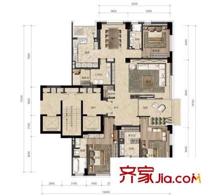 尚隆地球村戶型圖4室2廳 戶型圖 4室2廳3衛(wèi)1廚