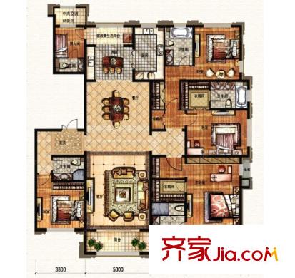 尚隆地球村戶型圖5室2廳 戶型圖 5室2廳5衛(wèi)1廚