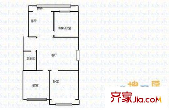 融田小區(qū)戶型圖17 3室