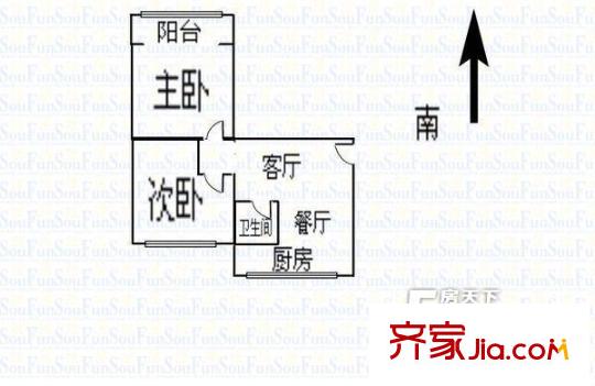 氣化街交通局宿舍戶型圖3 2室