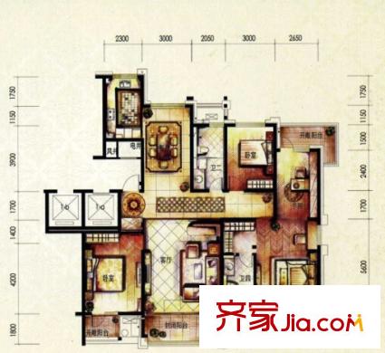麗華苑戶型圖四室二廳 戶型圖 4室2廳