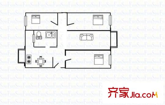 金屬小區(qū) 3室 戶(hù)型圖