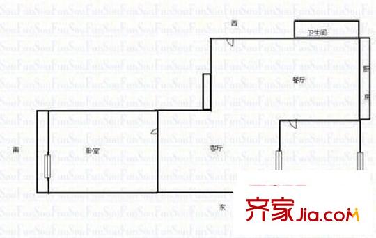 金剛堰房地局宿舍 2室 戶型圖
