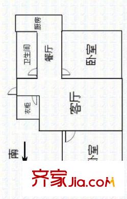 金剛堰房地局宿舍 2室 戶型圖