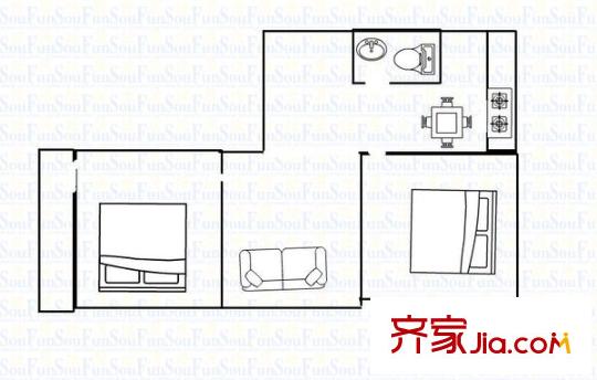 金剛堰房地局宿舍 2室 戶型圖