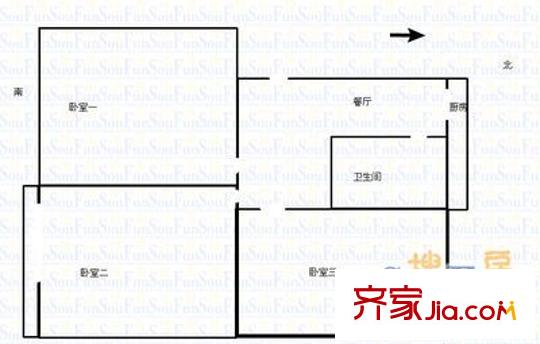 東華警苑 3室 戶型圖