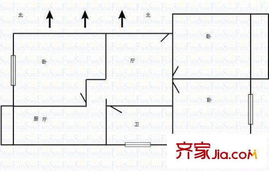 地礦宿舍 2室 戶型圖