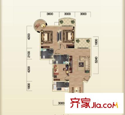 海濱城二期麗港新都D戶型 3室2廳2衛(wèi)1廚