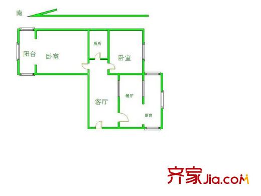 小新街土地局宿舍戶型圖huxing 2室