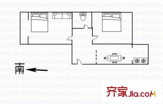 新聞小區(qū) 2室 戶型圖
