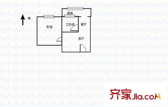 山西省醫(yī)藥公司住宅小區(qū) 1室 戶型圖