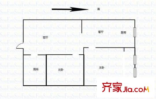 民生國際 2室 戶型圖