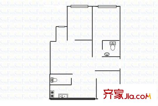 建南鐵路宿舍 3室 戶型圖