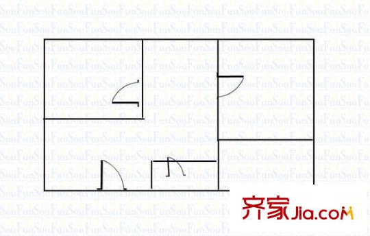鴻峰花園 1室 戶型圖