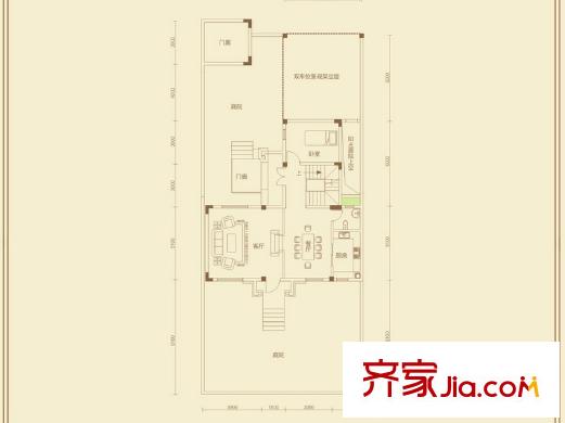 中冶南方韻湖首府25-47號(hào)樓G1戶型一層（售完） 3室2廳2衛(wèi)1廚
