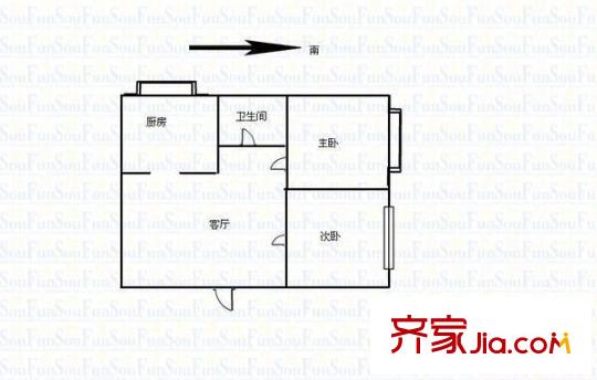 公路局宿舍 2室 戶型圖