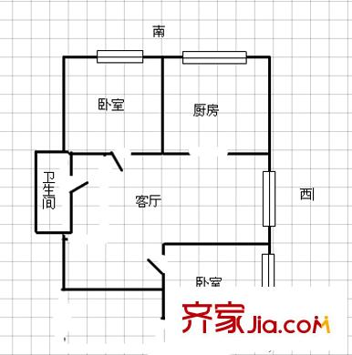 公路局宿舍 2室 戶型圖