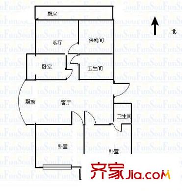 富豪大廈 3室 戶型圖