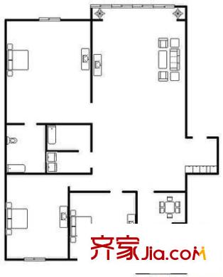 長風(fēng)欣中苑 3室 戶型圖