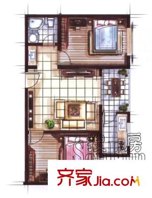 迎澤熙園I戶型兩室兩廳一衛(wèi)