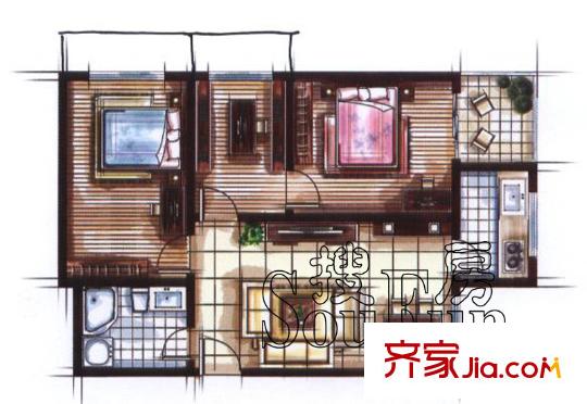 迎澤熙園H戶型三室兩廳一衛(wèi)