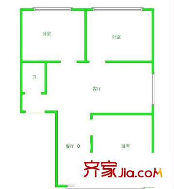西羊市住宅小區(qū) 3室 戶型圖