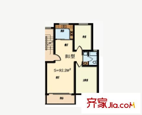 光谷潤園B1戶型 2室2廳1衛(wèi)1廚