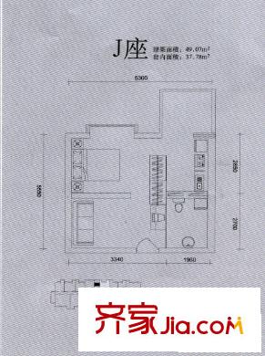 學(xué)院國際戶型圖1室1廳1衛(wèi)1廚