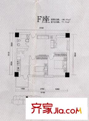 學院國際戶型圖2室2廳1衛(wèi)1廚