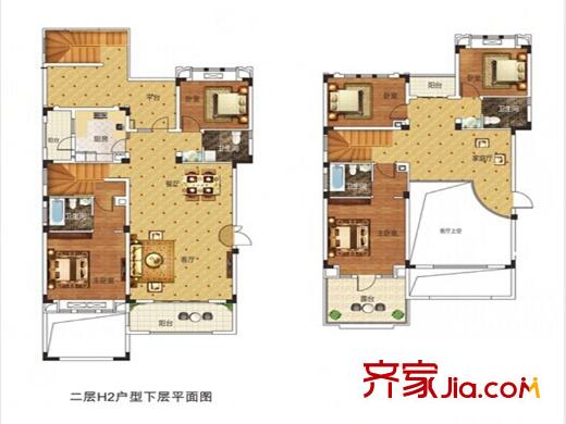 百步亭金橋匯II別墅H2 4室3廳3衛(wèi)1廚