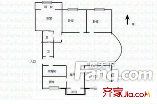 太原 千峰南路國(guó)土廳宿舍 戶型圖