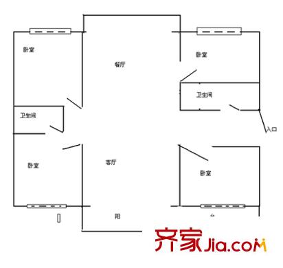 建設(shè)路電力小區(qū) 3室 戶型圖