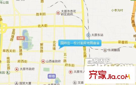 國(guó)師街一校對(duì)面房地局宿舍交通圖太原  
