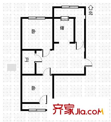府西街房地局宿舍 2室 戶型圖