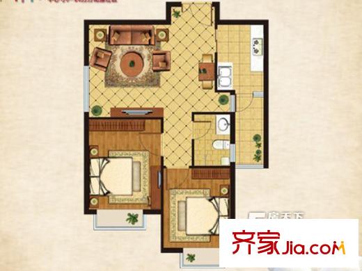 富士康園戶型圖1.2 2室