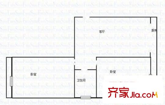 瓷廠小區(qū) 2室 戶型圖
