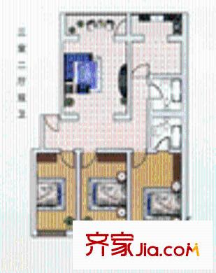 鑫茂花苑戶型圖3室2廳2衛(wèi)
