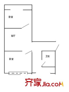 省建二公司宿舍 2室 戶型圖