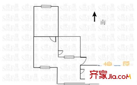 食品公司宿舍 2室 戶(hù)型圖