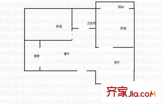 機(jī)械施工公司建南小區(qū) 2室 戶(hù)型圖