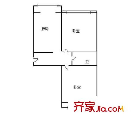 成成中學(xué)教職工宿舍 2室 戶型圖