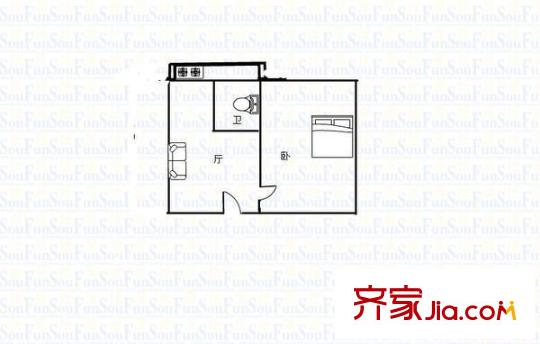 成成中學(xué)教職工宿舍 1室 戶型圖