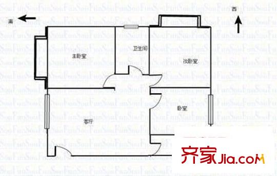 北空干休所 3室 戶型圖