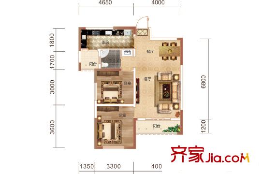 中民仁壽里B棟C棟2/3號(hào)房 2室2廳1衛(wèi)1廚