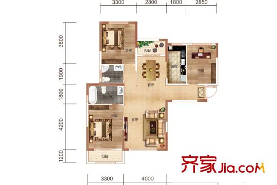 中民仁壽里B棟C棟1/4號(hào)房 3室2廳1衛(wèi)1廚