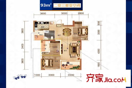 中民仁壽里D棟1/4號(hào)房 2室2廳1衛(wèi)1廚